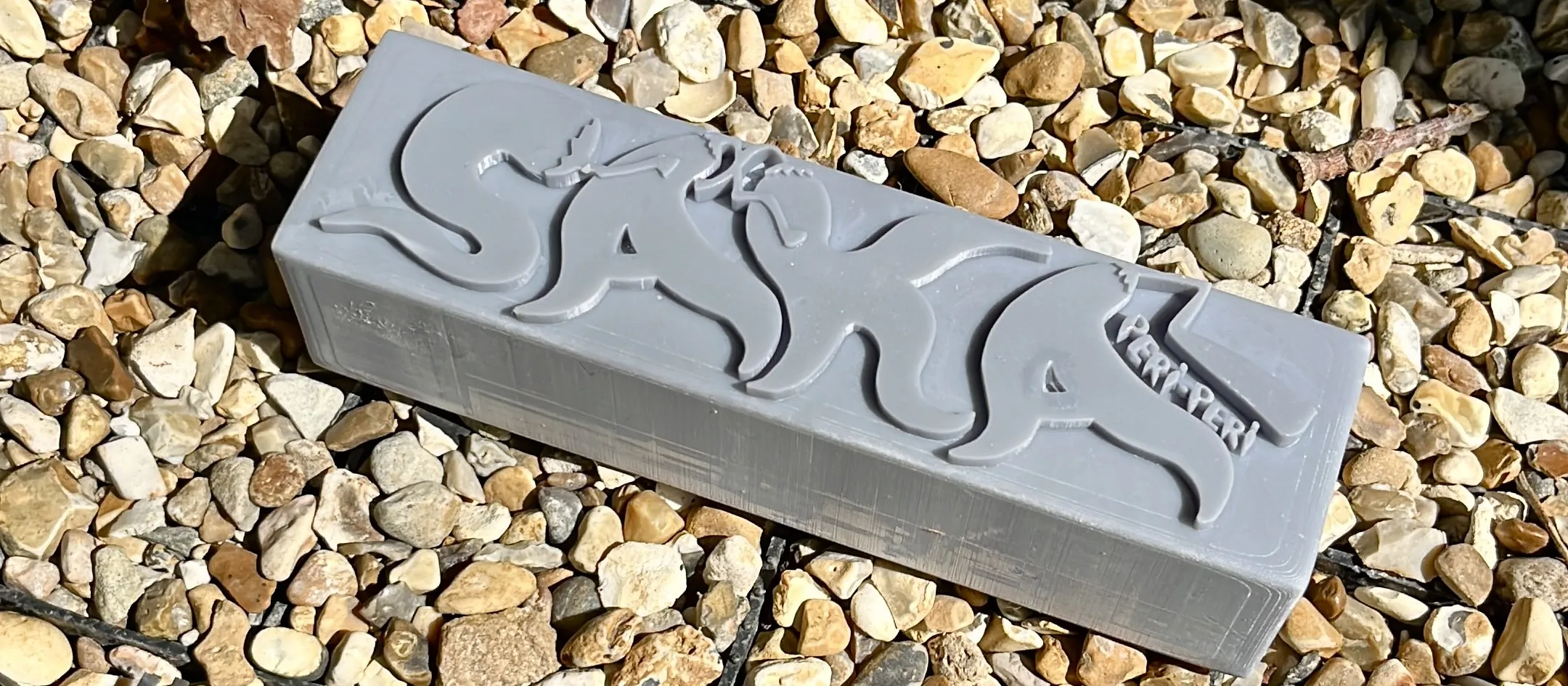 The 3D-printed resin master for the Nata x Nando's PERi-PERi Saka candle